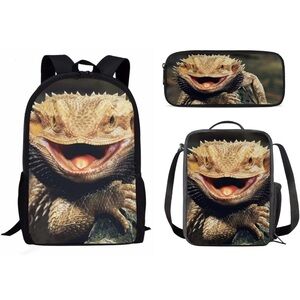 Bearded Dragon lizards 3 pcs backpacks new